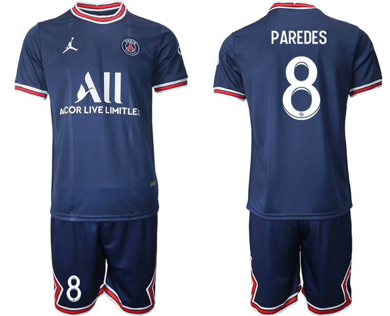 Men 2021-2022 Club Paris St German home blue #8 Soccer Jersey
